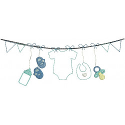 Stickdatei - Baby Wäscheleine